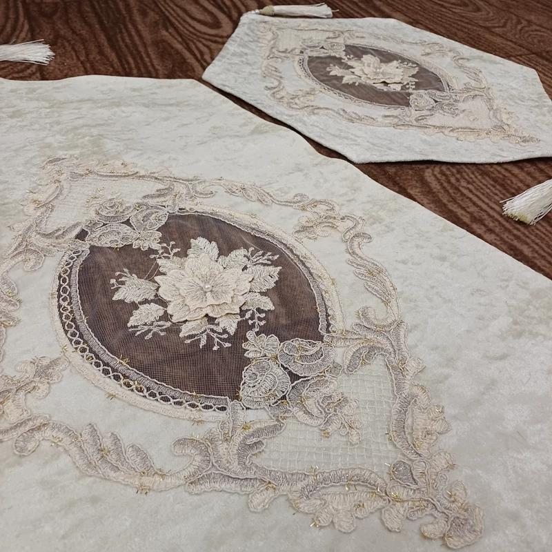 رومیزی سه تیکه مخصوص جهیزیه در رنگبندی