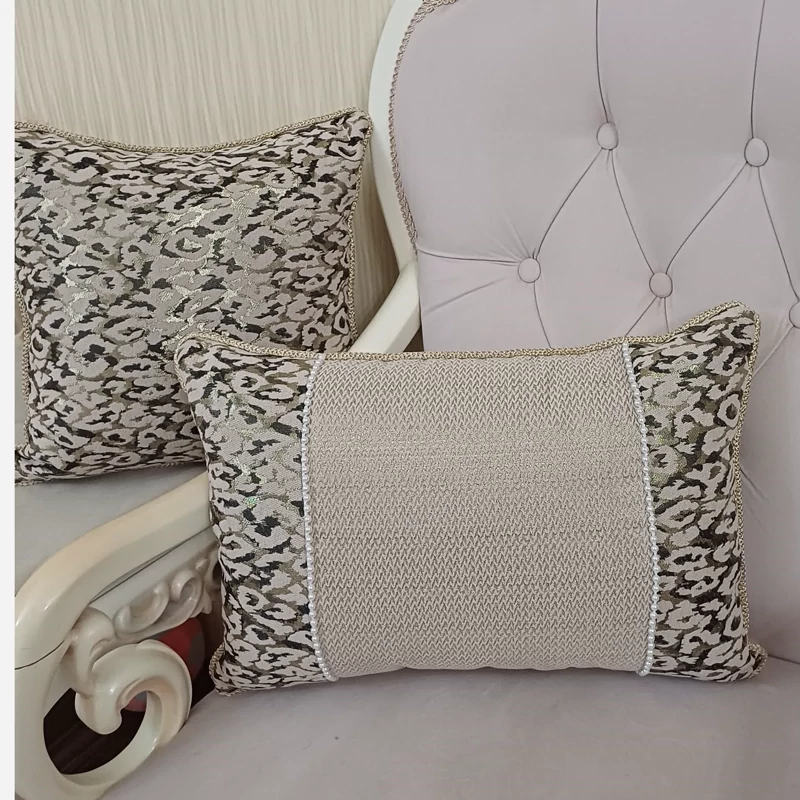 کاور کوسن مستطیلی مرواریدی طرح پلنگی