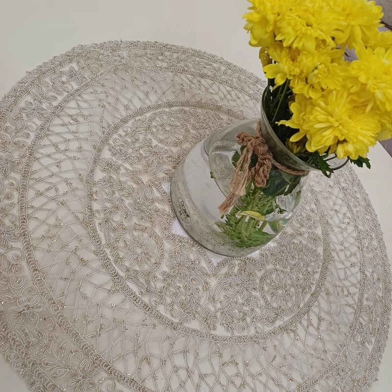 ست سه تیکه رومیزی گرد