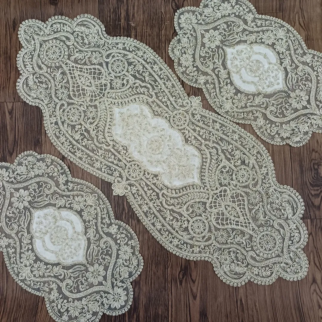 رومیزی سه تیکه زردوزی مدل الگانت