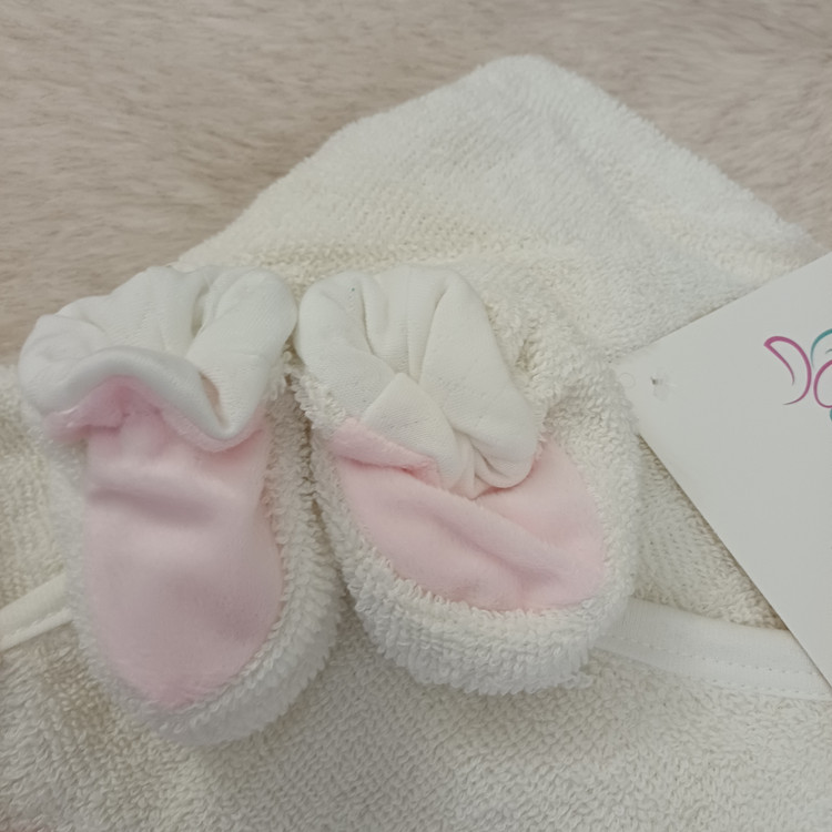ست سیسمونی نوزادی دخترانه 6 تیکه طرح خرس پاپیون دار رنگ صورتی با بسته بندی فانتزی مارک lovi baby