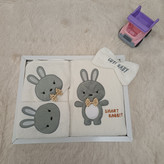 ست سیسمونی نوزادی پسرانه 4 تیکه طرح خرگوش رنگ توسی با جعبه مارک lovi baby