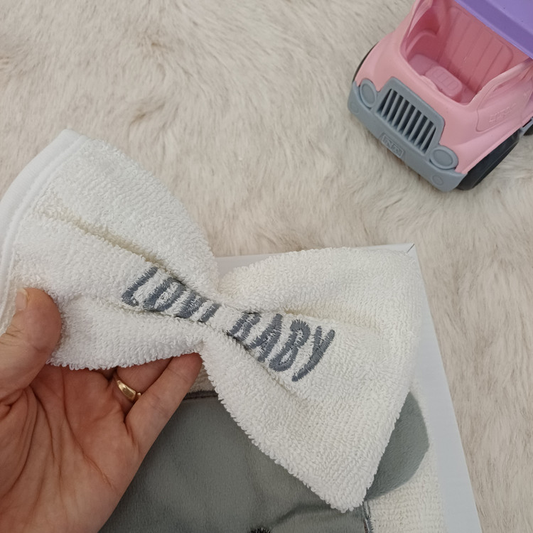 ست سیسمونی نوزادی پسرانه 4 تیکه طرح خرس رنگ توسی با جعبه مارک lovi baby