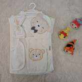 ست سیسمونی نوزادی دخترانه 6 تیکه طرح خرس پاپیون دار رنگ صورتی با بسته بندی فانتزی مارک lovi baby