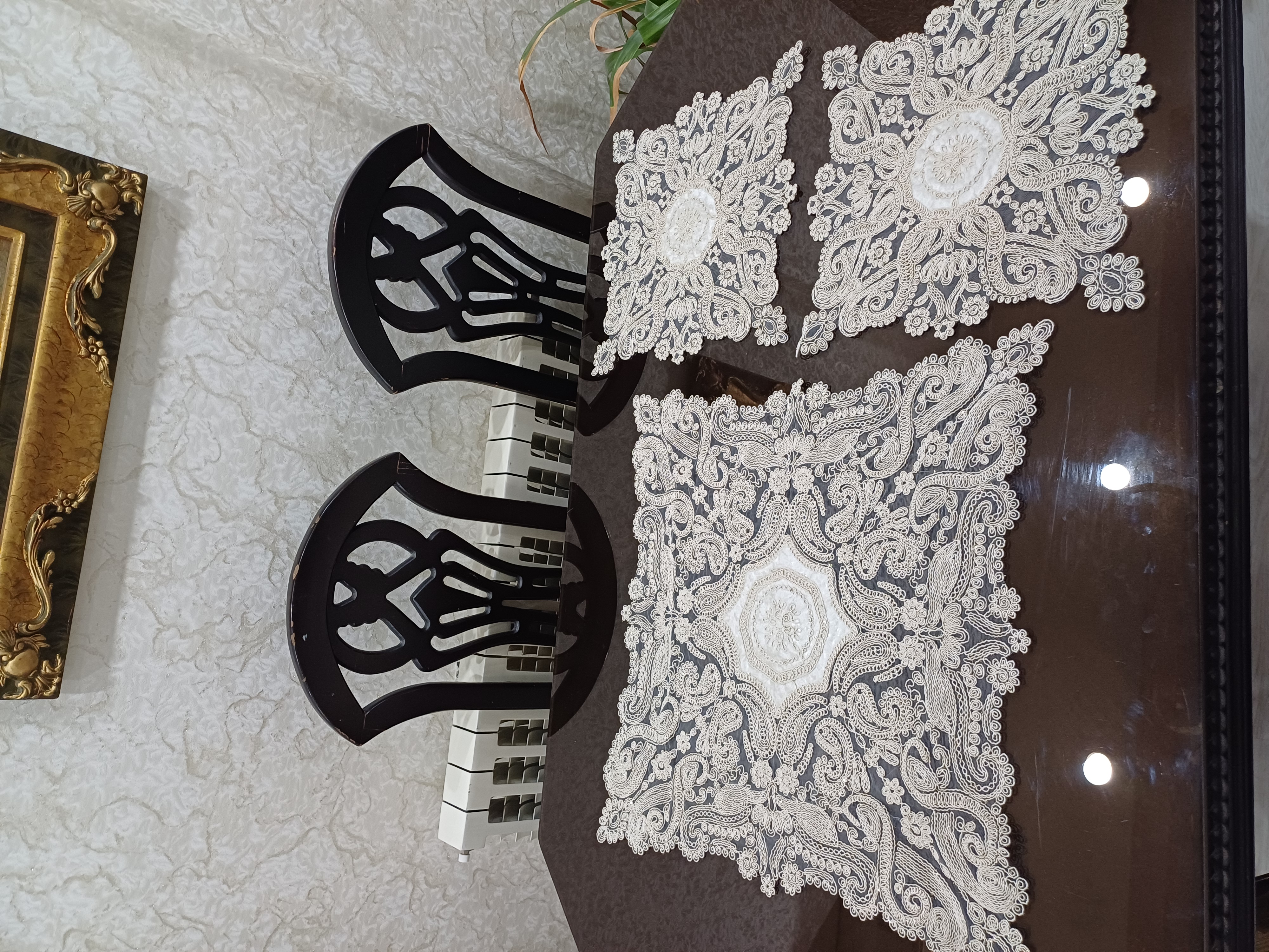 ست رومیزی مربع سه تکه | ست رومیزی طرح ویکتوریا