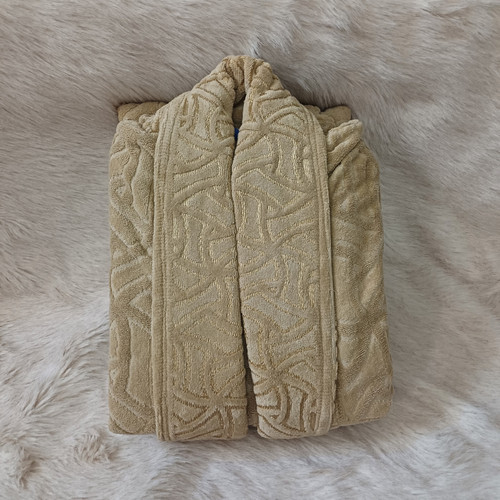 حوله تنپوش زنانه مردانه سایز xl سایز 135 رنگ کرمی طلایی
